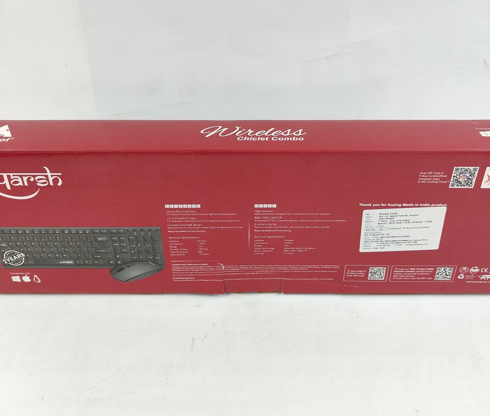 Prodot Sparsh Palm Wireless Keyboard And Mouse - Pack Of 2