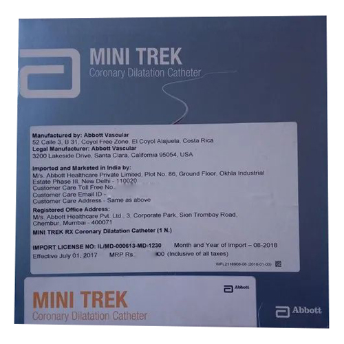 Abbott Mini Trek Coronary Dilatation Catheter - Application: Medical