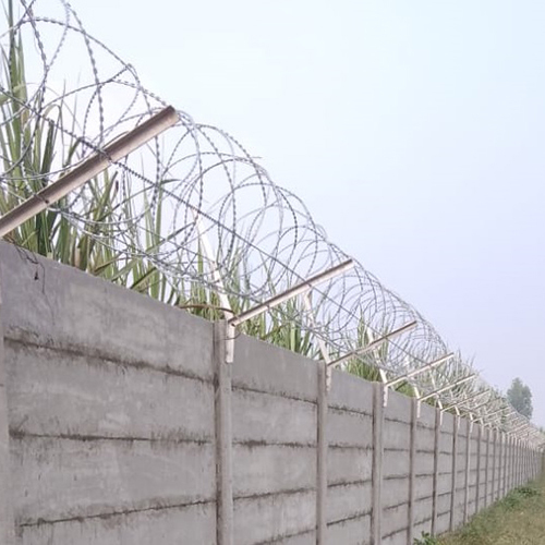 Prestressed Boundary Wall with Concertina Fencing