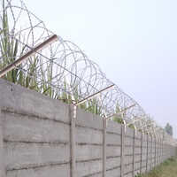Prestressed Boundary Wall with Concertina Fencing