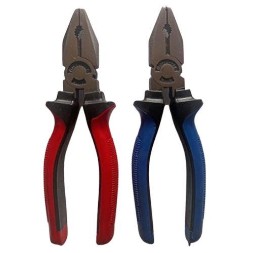1008 Double Color Combination Plier - Steel Material, Rectangle Shape, Multicolor Finish | Rubber Handle for Secure Grip, 1-Year Warranty