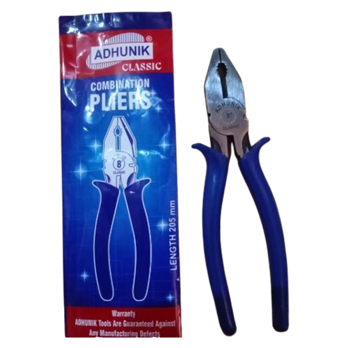 8 Inch Classic Combination Plier - Stainless Steel 8 Inch Blue Color | Rubber Handle for Comfortable Grip Rectangle Shape for Precision Handling