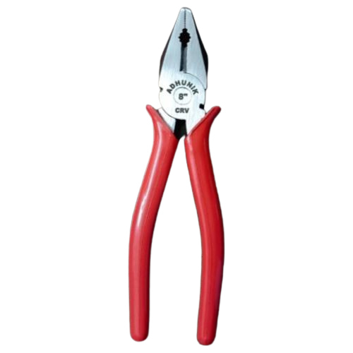 8 Inch Crv Red Sleeve Combination Plier - Stainless Steel 8 Inch Size Red Color | Durable Rubber Handle for Comfortable Grip