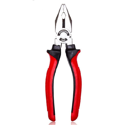 8 Inch Red And Black Combination Plier - Stainless Steel, 8 Inch Size, Red and Black Color | Durable Rubber Handle for Comfortable Grip