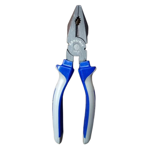 Gold Combination Plier - Mild Steel, 8 Inch | Durable Rubber Rectangular Handle for Versatile Industrial Use in Wire Cutting, Gripping, and Bending