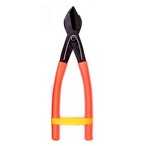 Sandasi Katiya Steel Cutter - Stainless Steel, 8 Inch Size, Orange Color, Rectangle Shape | Comfortable Rubber Handle for Industrial Use
