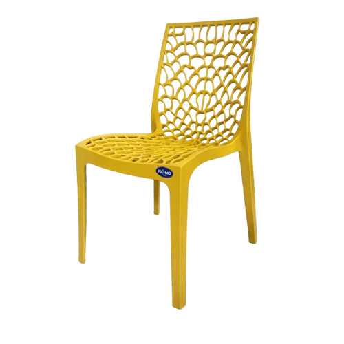 Yellow Color Web Arm Less Plastic Chair - Color: Different Available