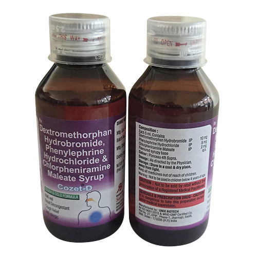 100Ml  Hydrobromide Phenylephrine Hydrochlordie And Chlorpheniramine Maleate Syrup - Drug Type: General Medicines