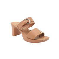 Inblu Women Camel Block Heel Sandal With Buckle Styling (ms19 Camel) - Color: Brown