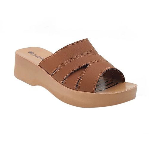 Inblu Women Tan Mule Shape Wedge Sandal with Slip-on Closure (MR50 TAN)
