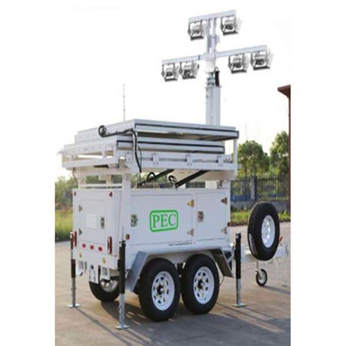 Led Flood Lights Mobile Solar Light Tower Trolley - Color: White