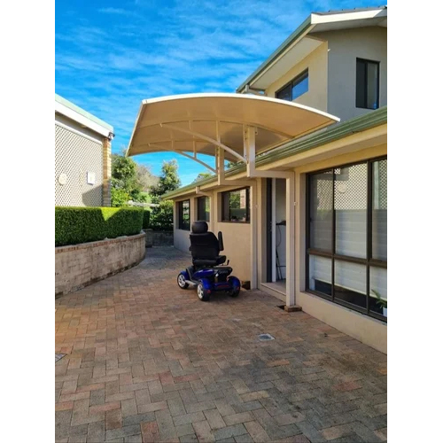 White Tensile Car Parking - Metal Poles, Waterproof Coated, Standard Style, White Color | Durable Tensile Fabric, Sleek Outdoor Roofing Solution