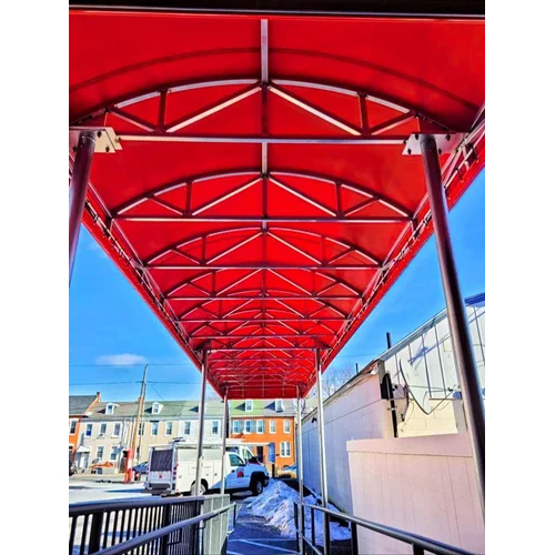 Fixed Canopy Awning - Color: Red