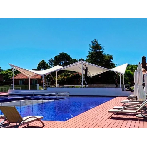 White Swimming Pool Tensile Shed - Feature: Waterproof