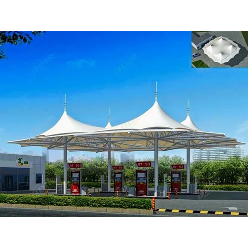 Toll Plaza Tensile Canopy - Color: White