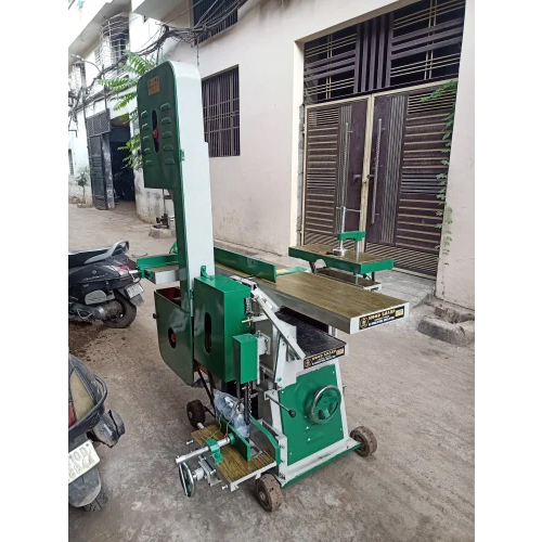 Wood Planer Machine With Attached Bandsaw And Chain - Color: Green