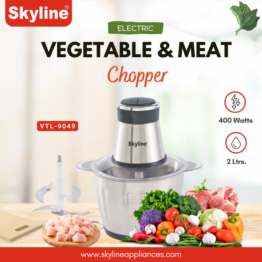 Skyline 400 Watts Vegetable And Meat Chopper - Color: Silver