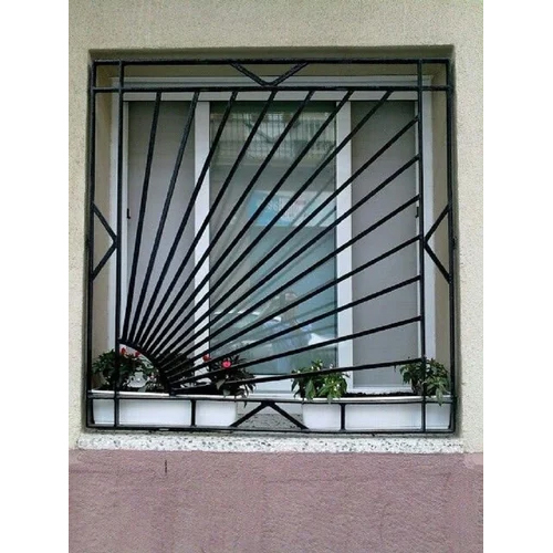 Mild Steel Window Grill - Color: Black