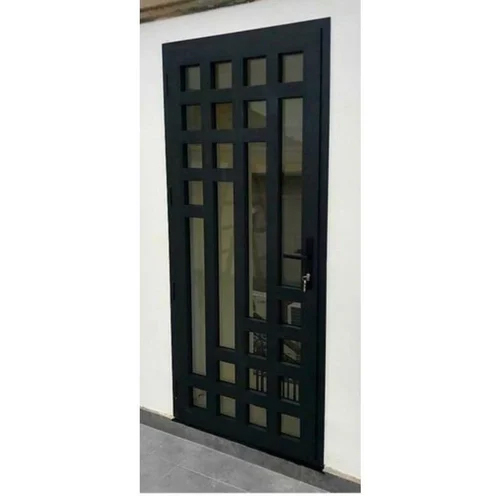 Black Mild Steel Hinged Door - Size: 80 Inch (Height)