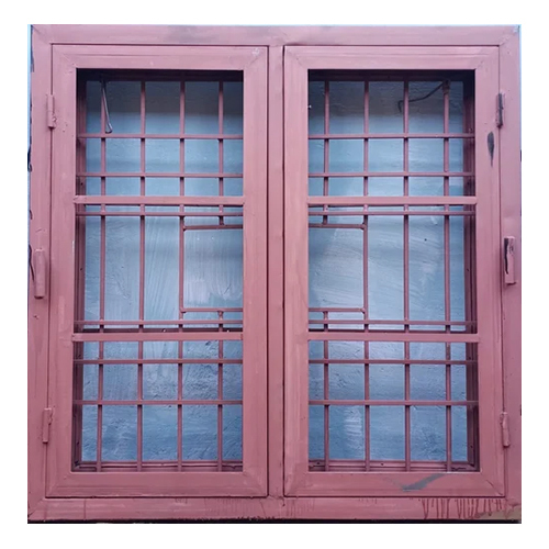 Mild Steel Hinged Window - Color: Red