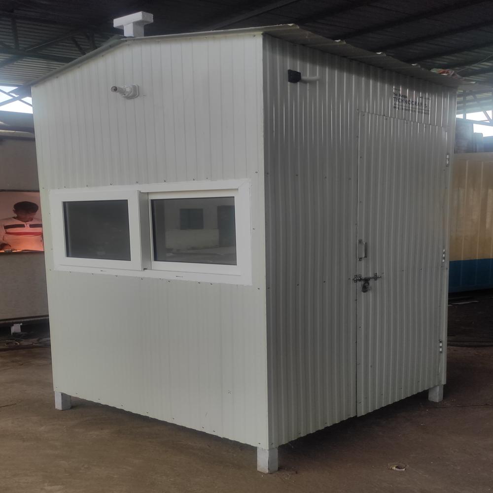 Portable Security Cabin - 6' X 4' X 7'6" Rectangular Prefab Model, Green Mild Steel Roof, Lightweight 150 Lbs Guard House