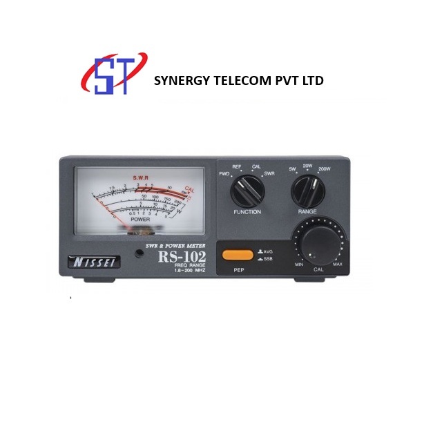 Nissei Swr Power Meter Rs-102 - 1.6-200 Mhz, 200w Max Power, Backlight Analogue Display, Compact Dimensions 140x82x122 Mm, Dc 13.8v Measuring Voltage, 50 Ohm Impedance