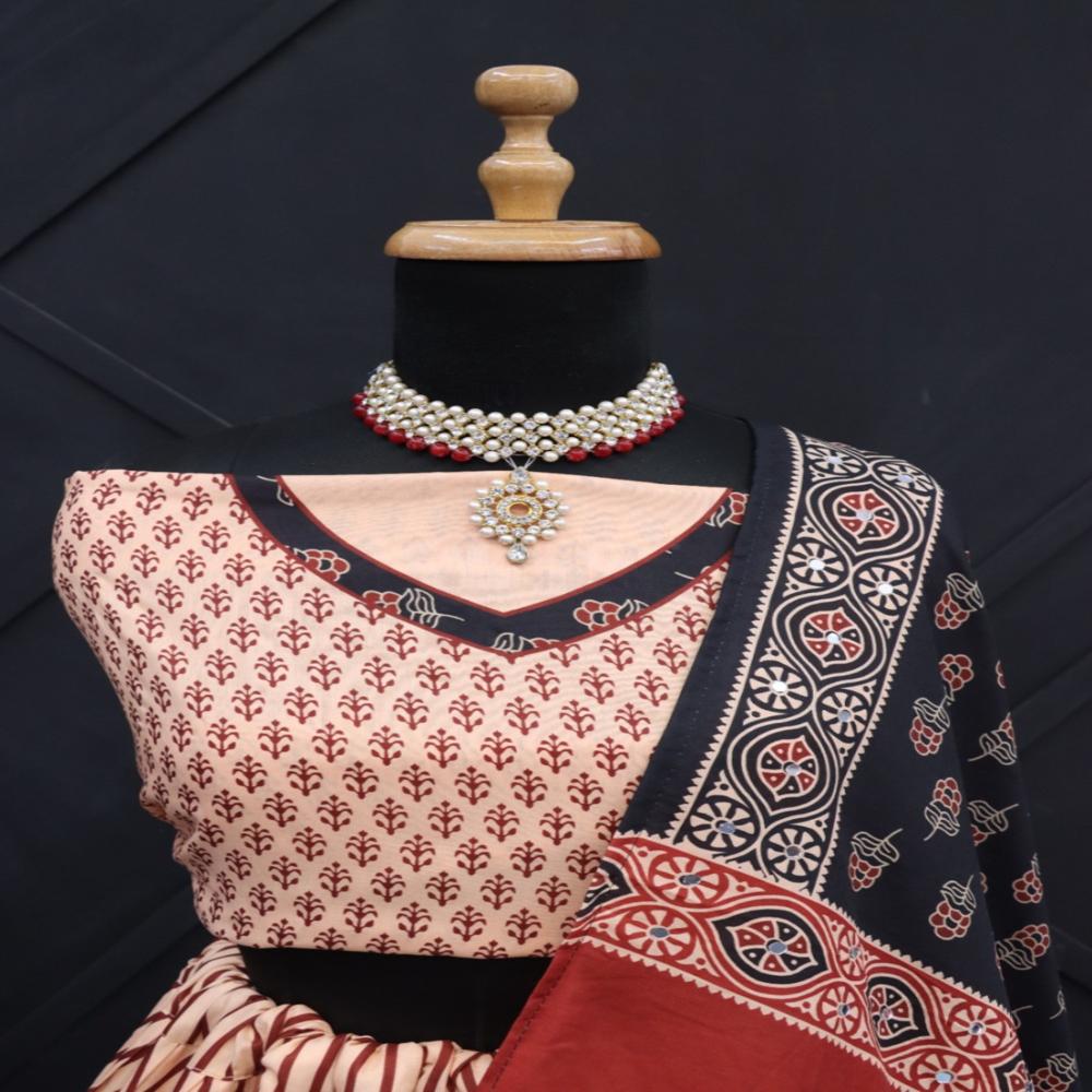 Digital Print Muslin Cotton Lehenga Choli