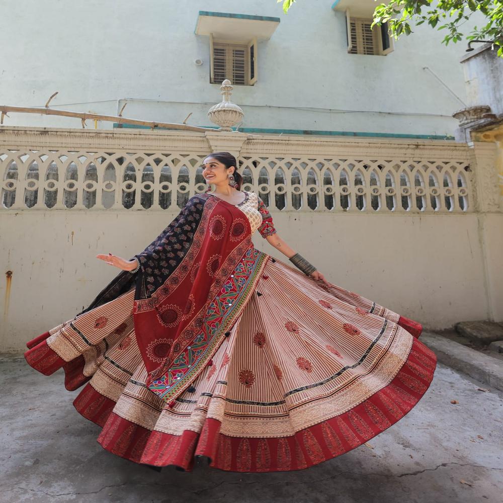 Digital Print Muslin Cotton Lehenga Choli