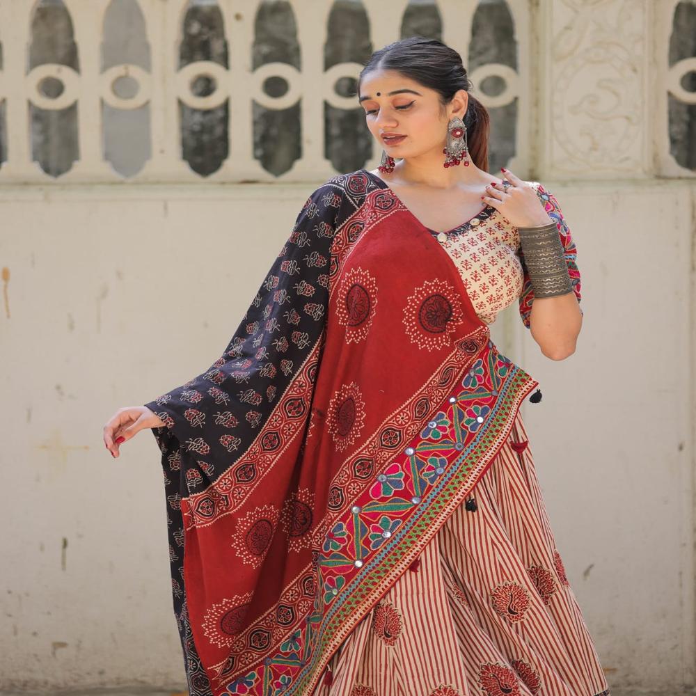 Digital Print Muslin Cotton Lehenga Choli