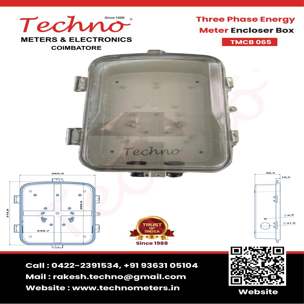Stainless Steel & Pvc Three Phase Polycarbonate Energy Meter Enclosure