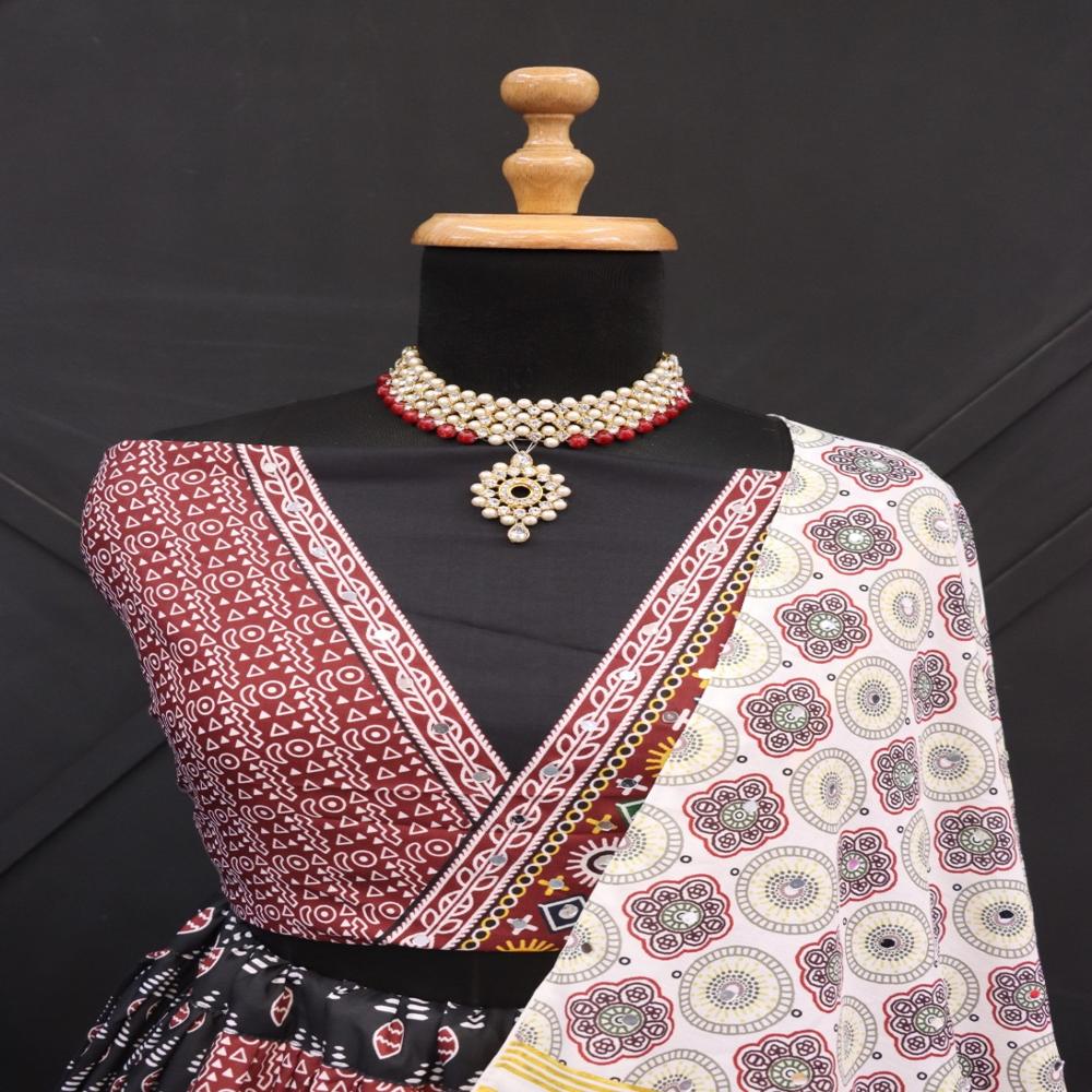 Digital Print Muslin Cotton Lehenga Choli