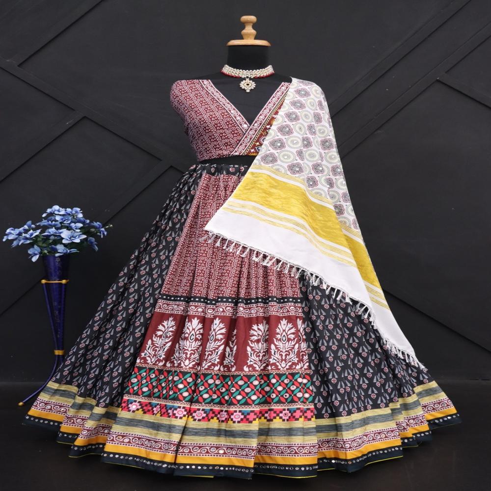 Digital Print Muslin Cotton Lehenga Choli