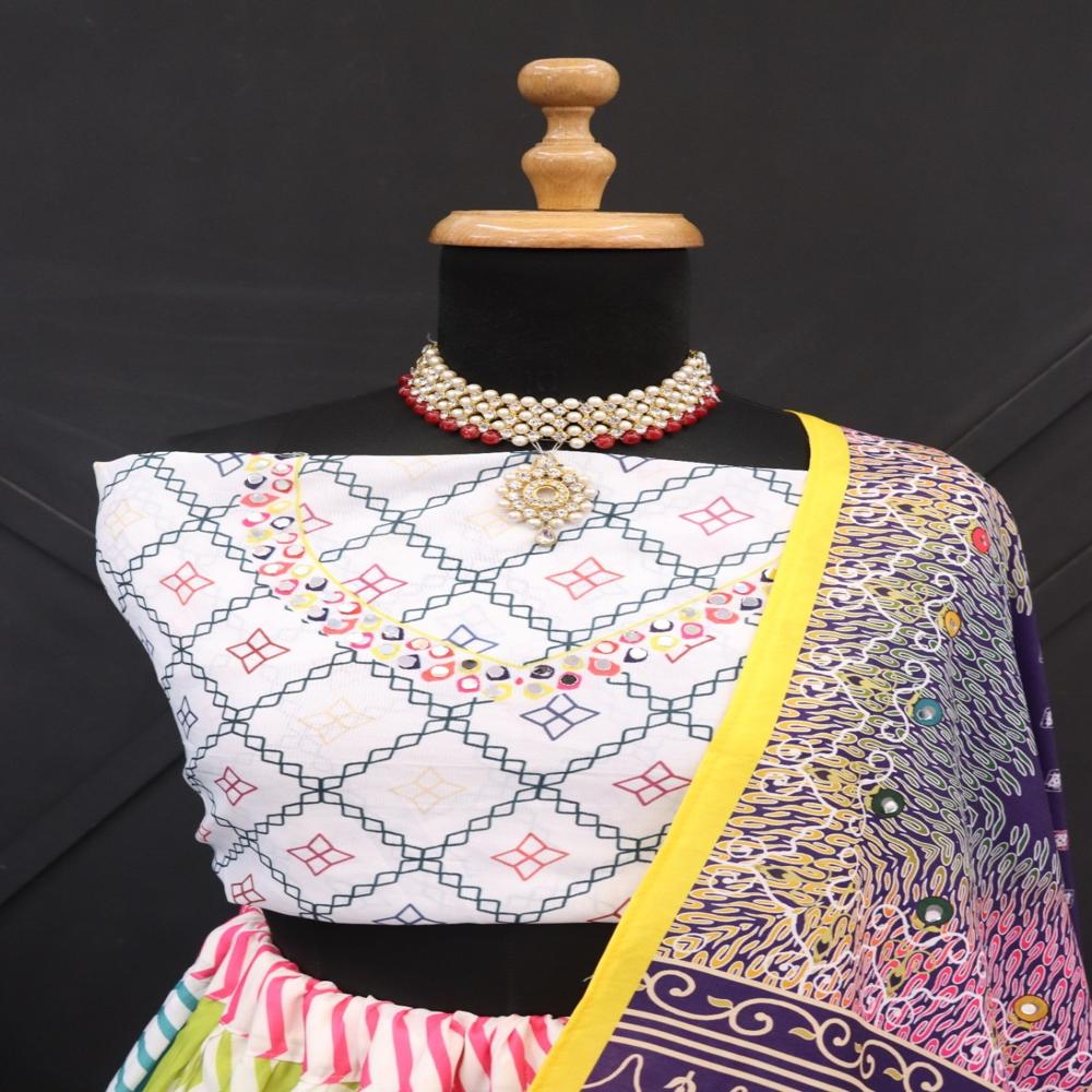 Digital Print Muslin Cotton Lehenga Choli