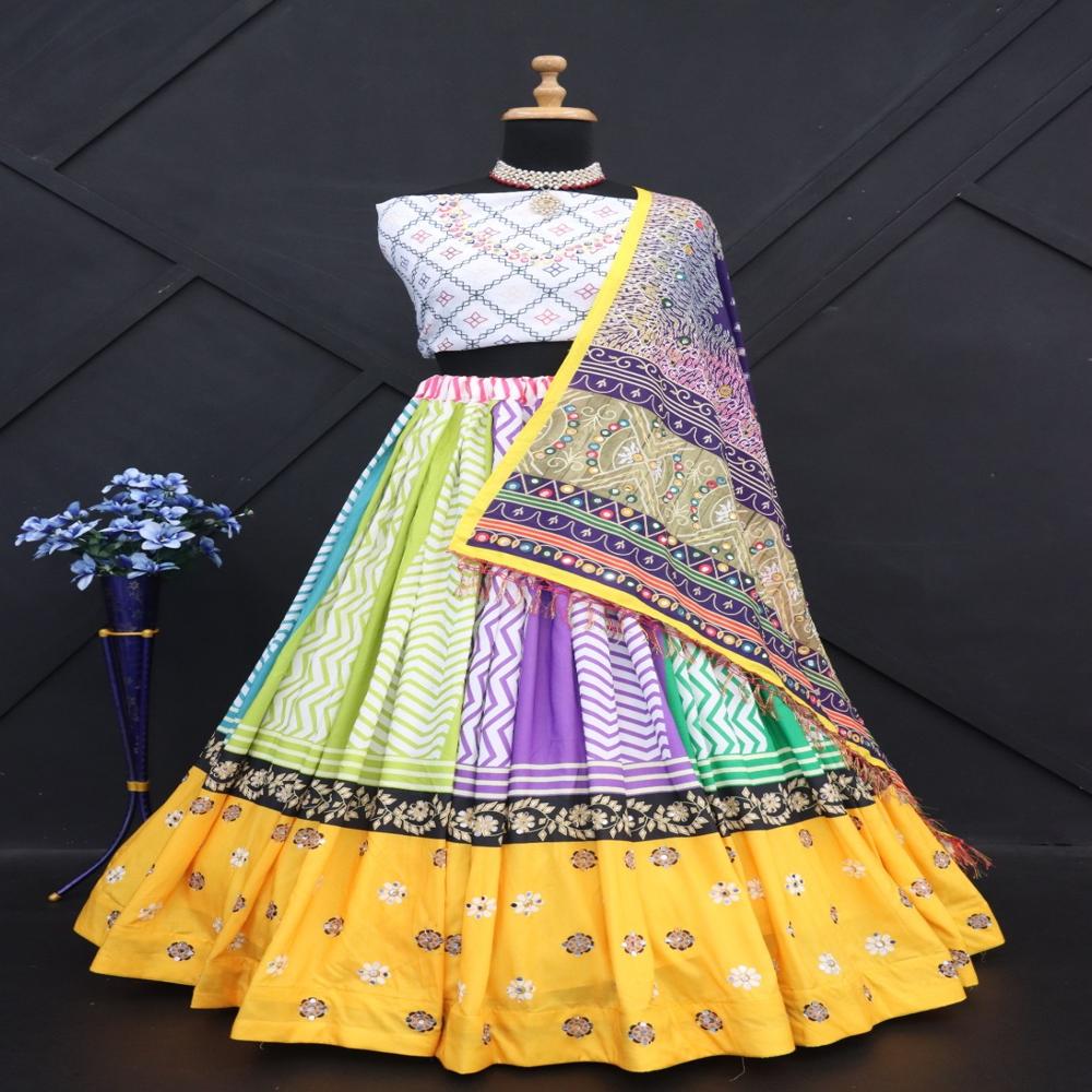 Digital Print Muslin Cotton Lehenga Choli