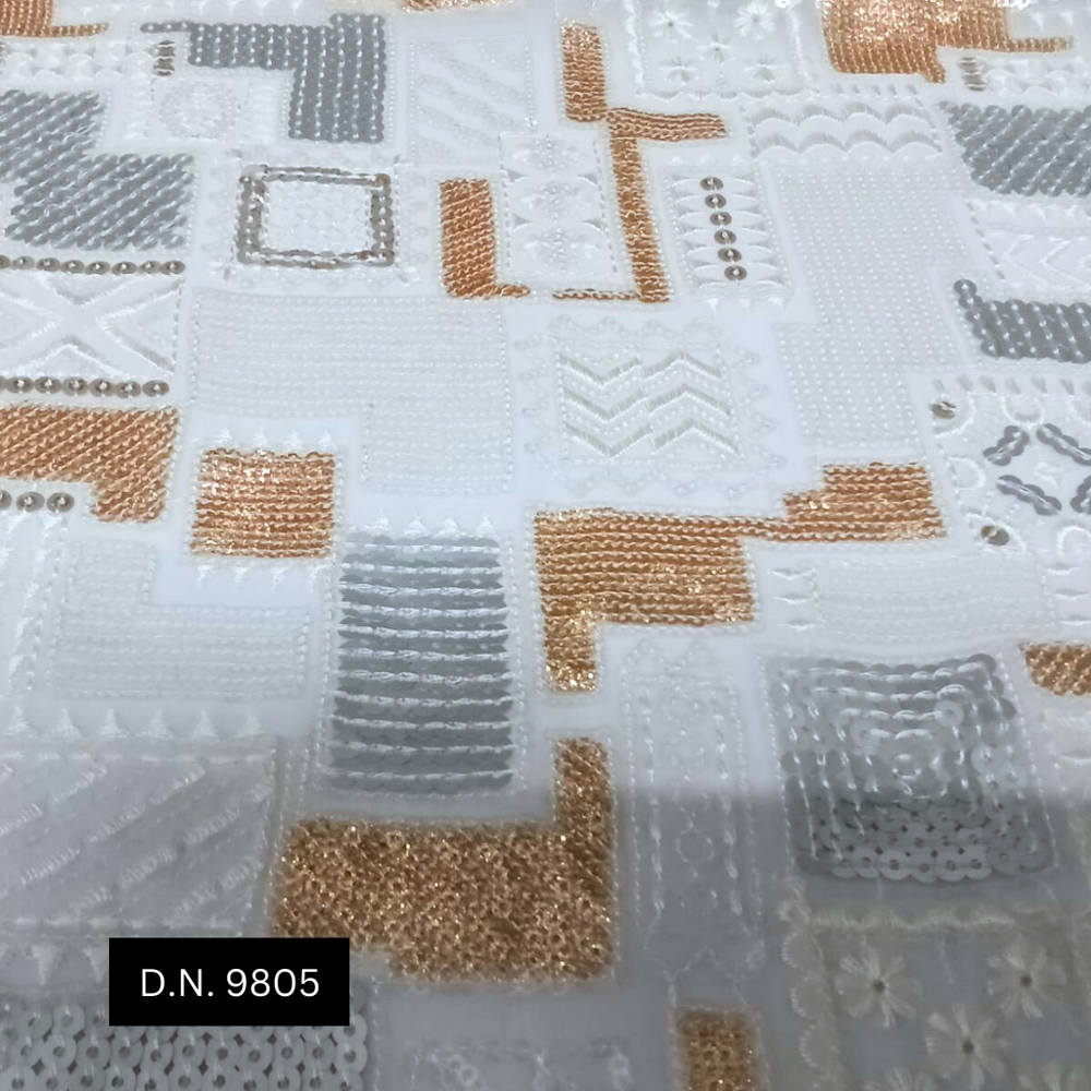 Luxurious Georgette Fabric with Gold & Silver Sequins