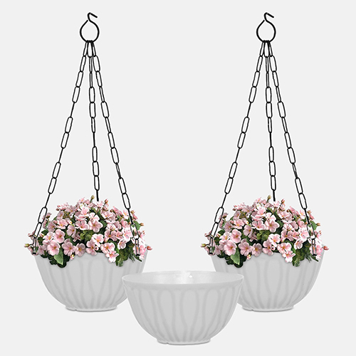 SHERA - Hanging Wave White Hanging Planter