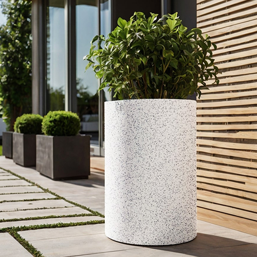 FOX B - CILIN TALL Marble White Garden Planter