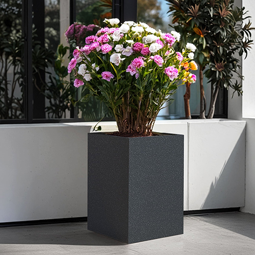 FOX B - CUBO TALL ग्रे गार्डन प्लांटर