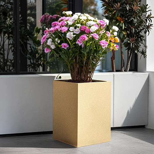 FOX B - CUBO TALL Beige Garden Planter