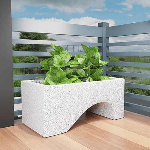 FOX B - UCTR Marble White Garden Planter