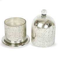 Glass Bell Jar Candle Silver - Capacity: .200 Kg