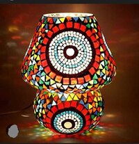 Mosaic Glass Table Lamp - High-quality Metal, Various Sizes, Vibrant Multi-color Design | Round Shape For Elegant Home Decor