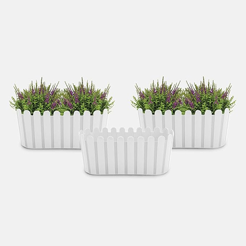 Shera - Fence White Tray Planter - Color: Various Available