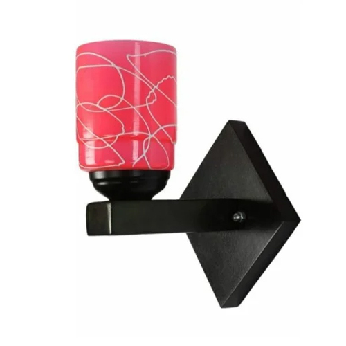 Printed Wall Mounted Lamp - Color: Black And Red