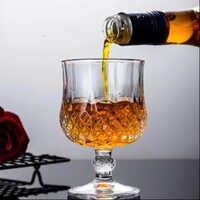 Crystal Wine Glass - High-Quality Glass Material, Available in Different Sizes, Transparent Color, Plain Style with Smooth Finish