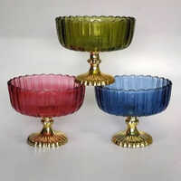 Glass Fruit Bowl With Stand
