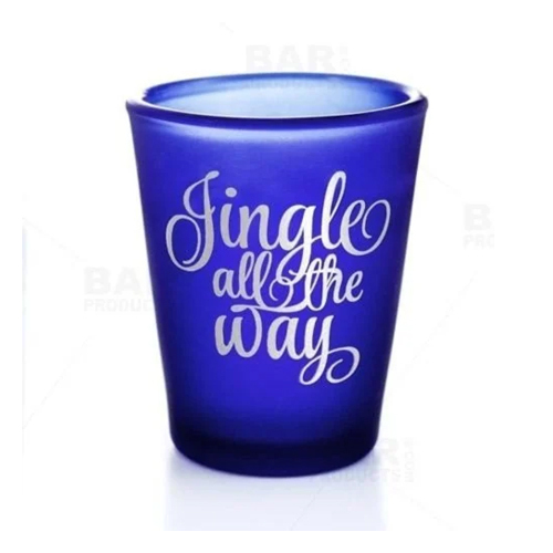 Dark Blue Frosted Shot Glass - Finish: Smooth