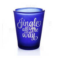 Dark Blue Frosted Shot Glass - Glass Material, Various Sizes Available, Smooth Finish, Stylish Design For Home Decoration