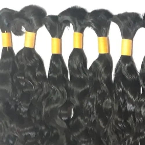 100%  Cuticle aligned Temple Remy Bulk Hair Bundles Indian Remy Hair Extension