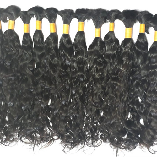 100%  Cuticle aligned Temple Remy Bulk Hair Bundles Indian Remy Hair Extension